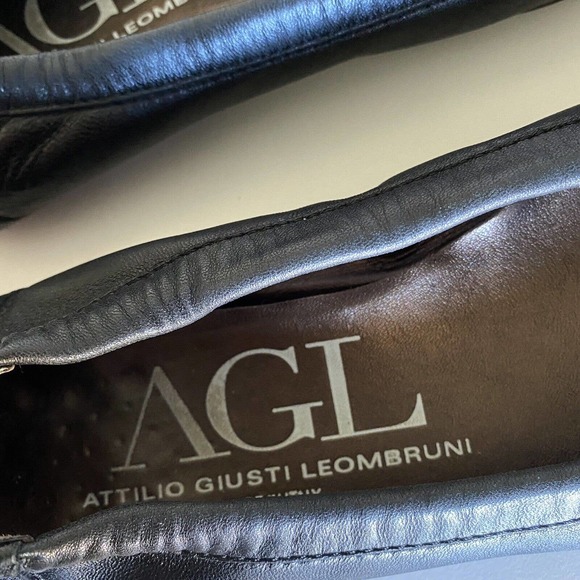 AGL Attilio Giusti Leombruni Icon Ballet Flat Patent Cap Toe Black Buckl… - Picture 6 of 7